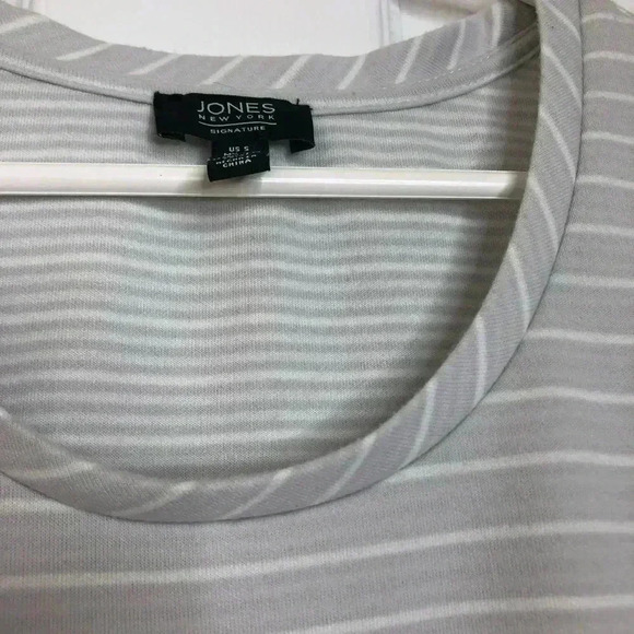Jones New  York Tank Top Grey & White Striped Size Small - Picture 8 of 16